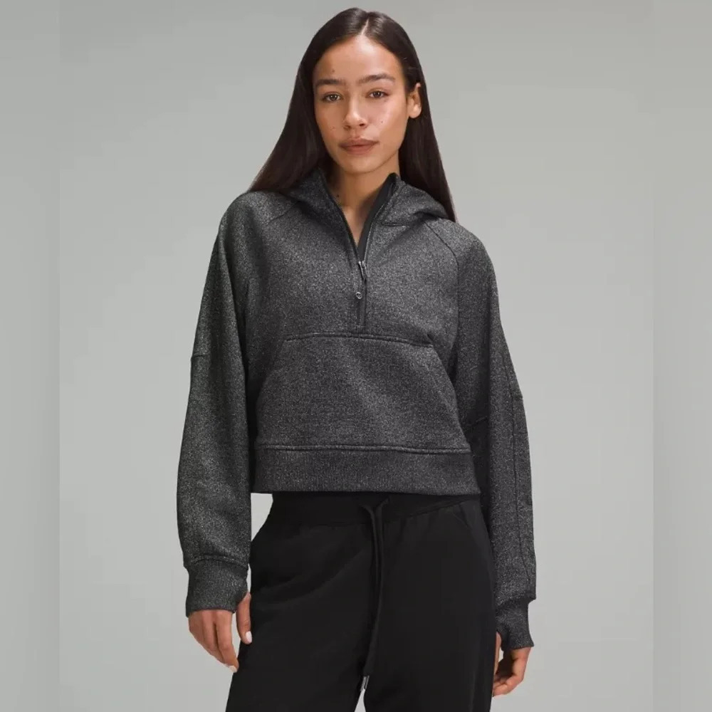 🆕🖤 Lululemon Scuba Oversized Half-Zip Hoodie * Spark Black Silver